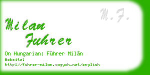 milan fuhrer business card